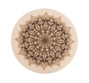 Tapis rond en laine AGNUS-B JULIA crème à mandala de style oriental chic