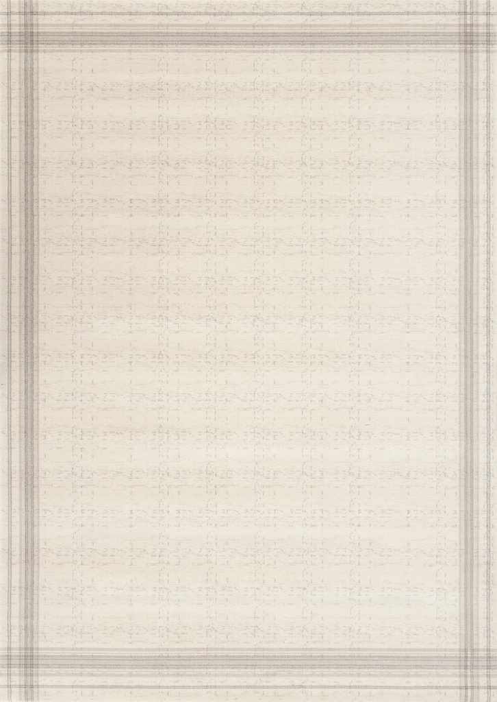 Tapis en laine AGNUS-B LAMBERTO blanc de style minimaliste à quadrillage