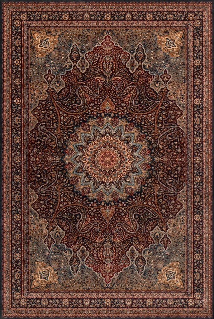 Tapis en laine AGNUS-B NAMAK bordeaux de style oriental persan