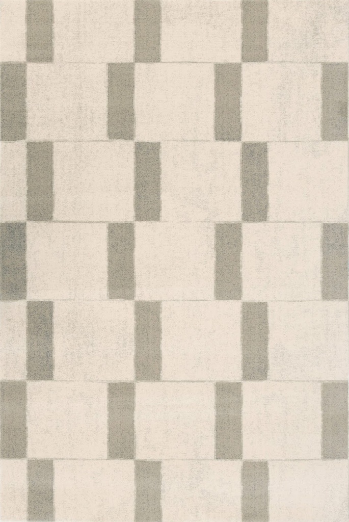 Tapis en laine AGNUS-B Pavement blanc - motif géométrique moderne