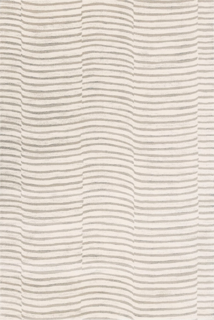 Tapis en laine AGNUS-B TIDES beige, motif contemporain à rayures organiques