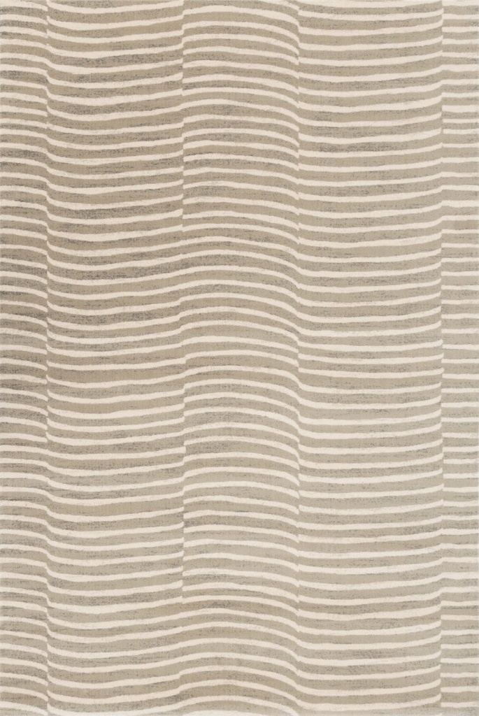 Tapis en laine AGNUS-B TIDES gris, motif contemporain à rayures organiques