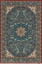 Tapis en laine CALISIA-B DAMORE émeraude - motif de style oriental chic à motif floral raffiné