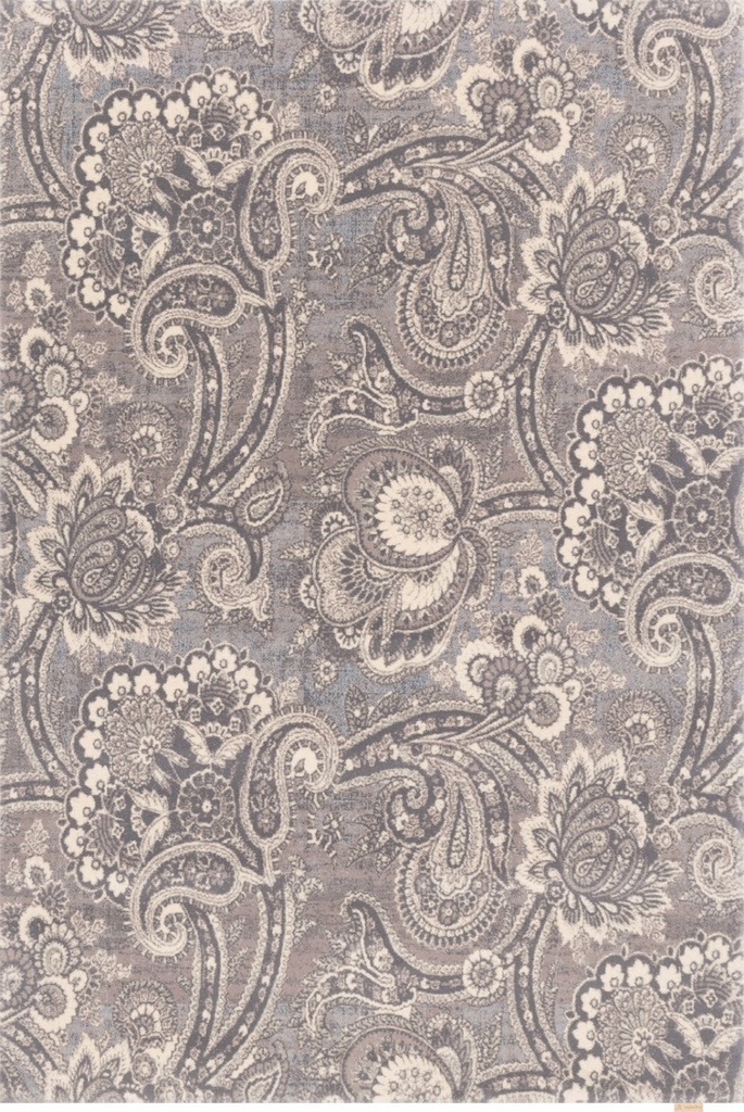 Tapis en laine CALISIA-B VICTORIANA bruyère - motif cachemire floral vintage chic