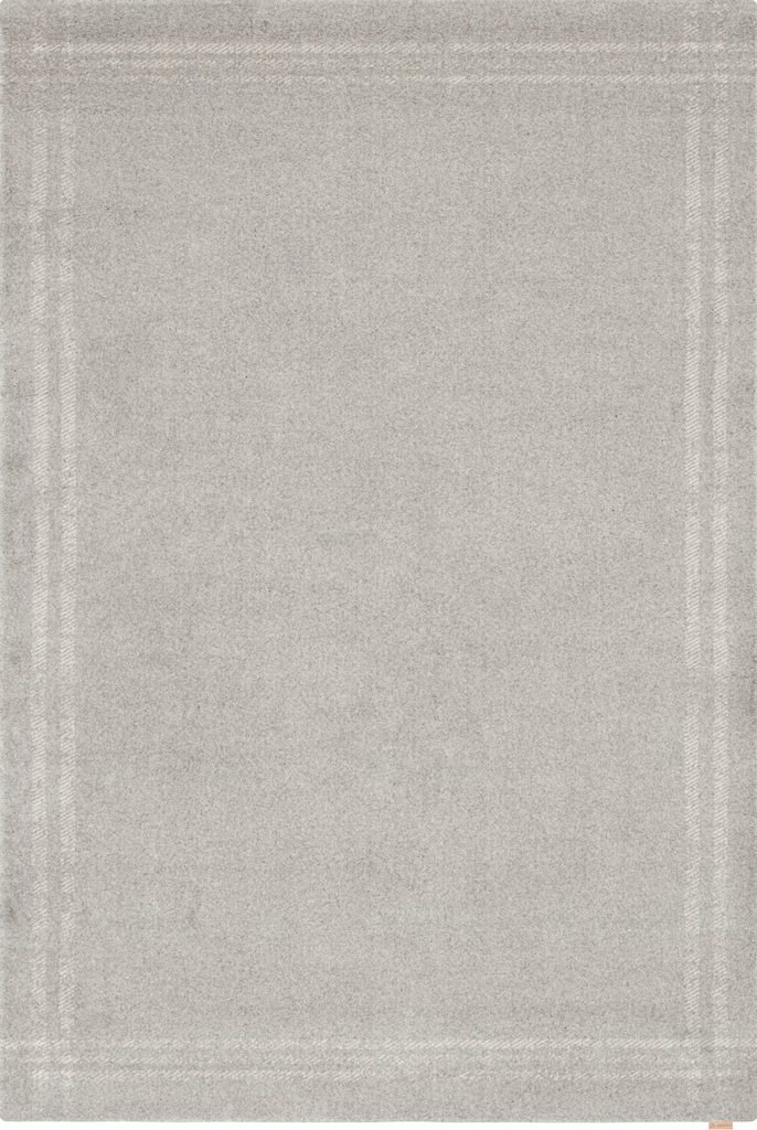 Tapis en laine CALISIA-M-B GRID RIM beige - tapis uni à encadrement discret et élégant