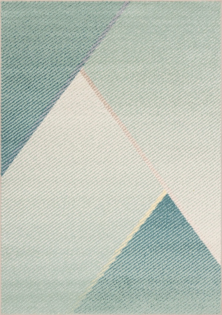 Tapis synthétique FUNKY TOP GEB menthe à motifs géométriques triangulaires