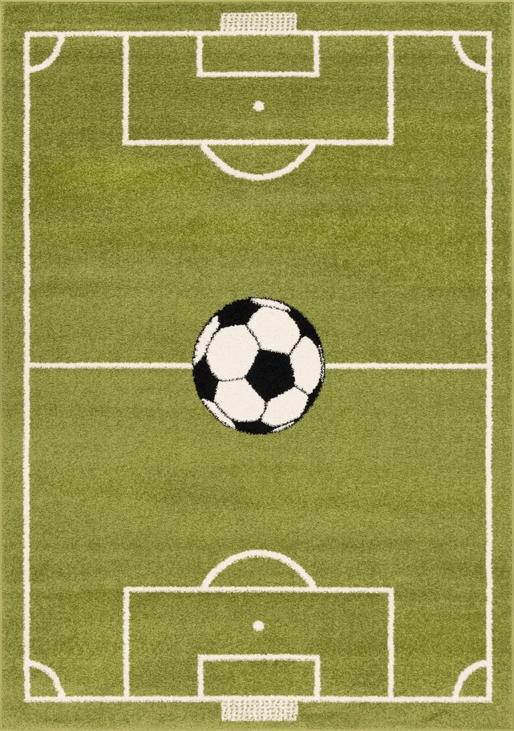 Tapis synthétique FUNKY TOP HOP kiwi pour chambre d'enfants - motif terrain de football ludique