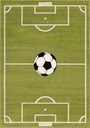 Tapis synthétique FUNKY TOP HOP kiwi pour chambre d'enfants - motif terrain de football ludique