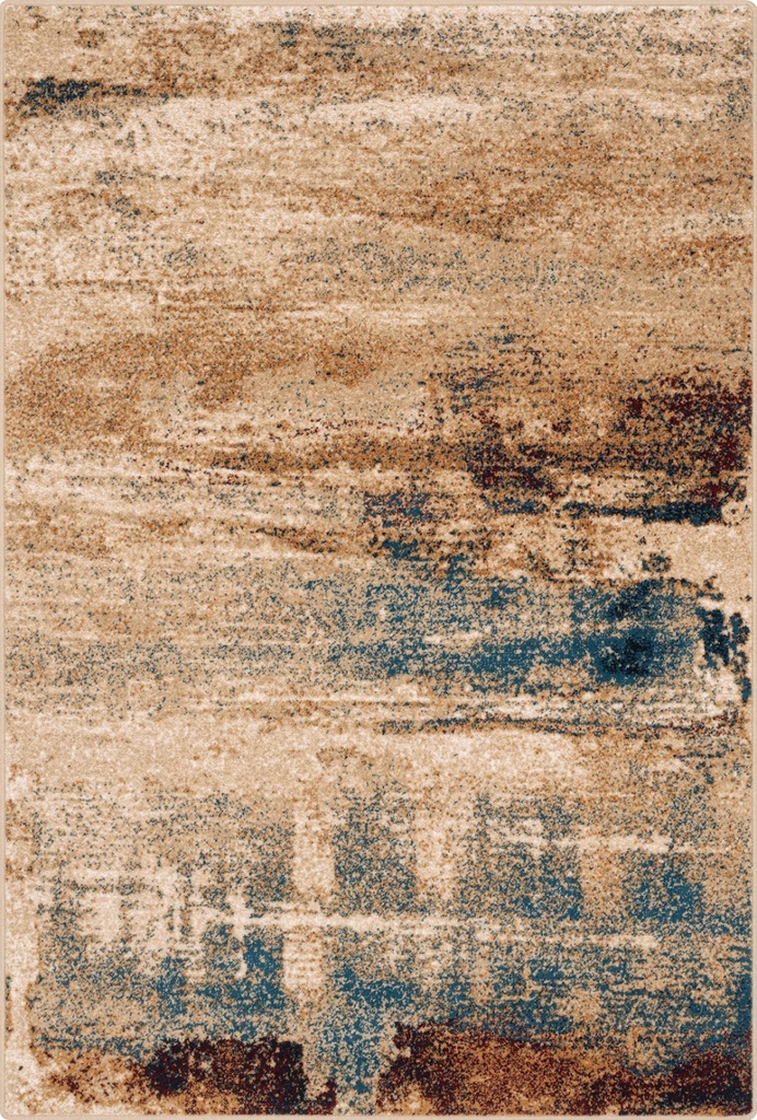 Tapis en laine ISFAHAN ABRIO beige foncé, motif abstrait, style contemporain chic