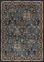 Tapis en laine ISFAHAN AMARA émeraude, frise et motifs floraux persans