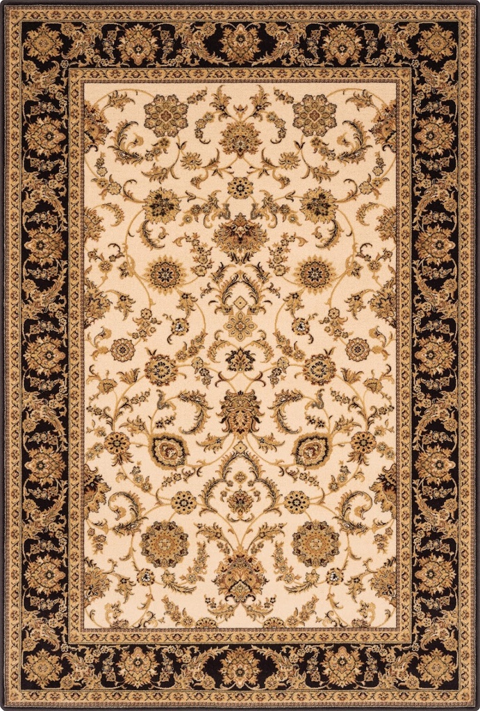Tapis en laine ISFAHAN ANAFI crème d'inspiration persane à arabesques