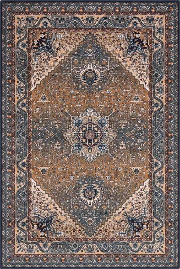Tapis en laine ISFAHAN ARETUZA émeraude d'inspiration orientale