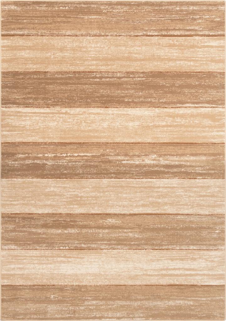 Tapis en laine ISFAHAN BETTINA beige clair, motif rayé contemporain