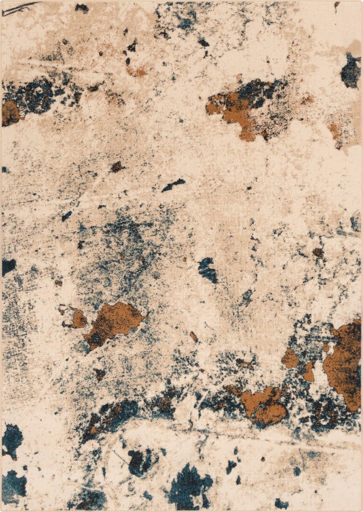 Tapis en laine ISFAHAN CLARIO crème, motif abstrait de style contemporain artistique