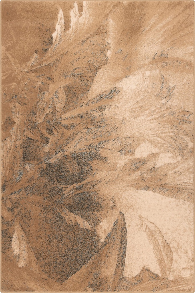 Tapis en laine ISFAHAN LOTIS beige à motif abstrait d'inspiration végétale