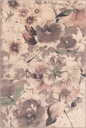 Tapis en laine ISFAHAN MARICA sable, motif contemporain fleuri style aquarelle