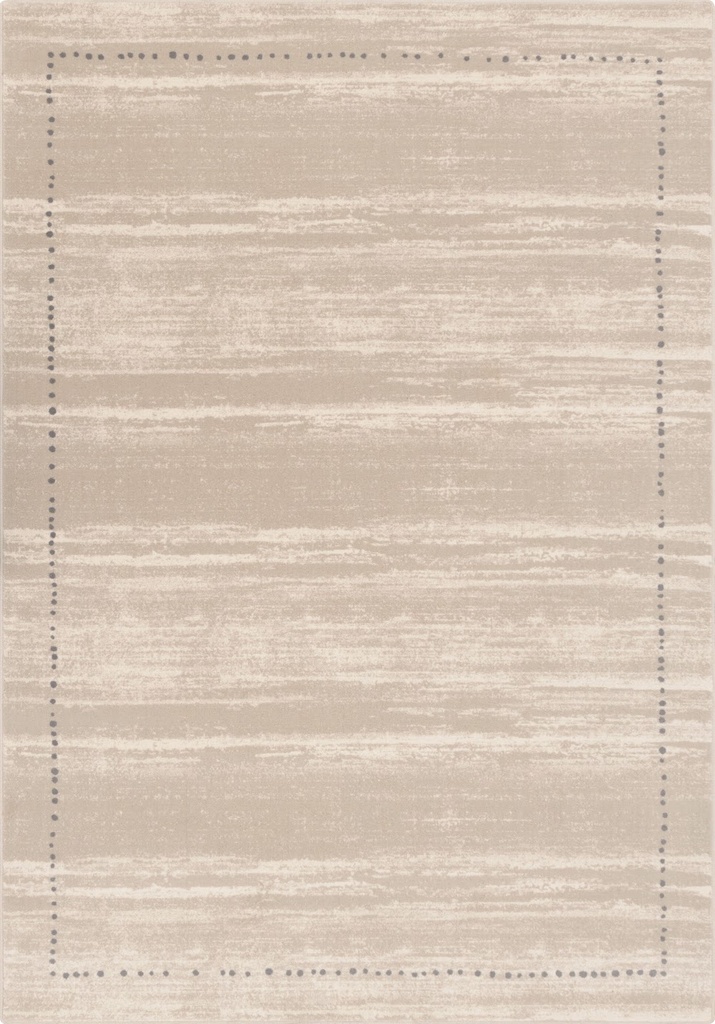 Tapis en laine minimaliste ISFAHAN SABIO beige à lignes et pointillés