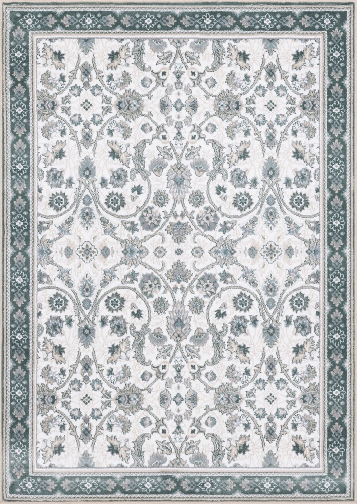 Tapis synthétique LIDA Dwina vert malachite - motif floral oriental