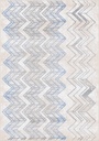 Tapis synthétique LIDA Zig bleu - motif bleu, gris et beige à chevrons