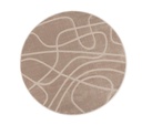 Tapis rond synthétique LIDA SHRINK ARIELA P beige, design abstrait en relief