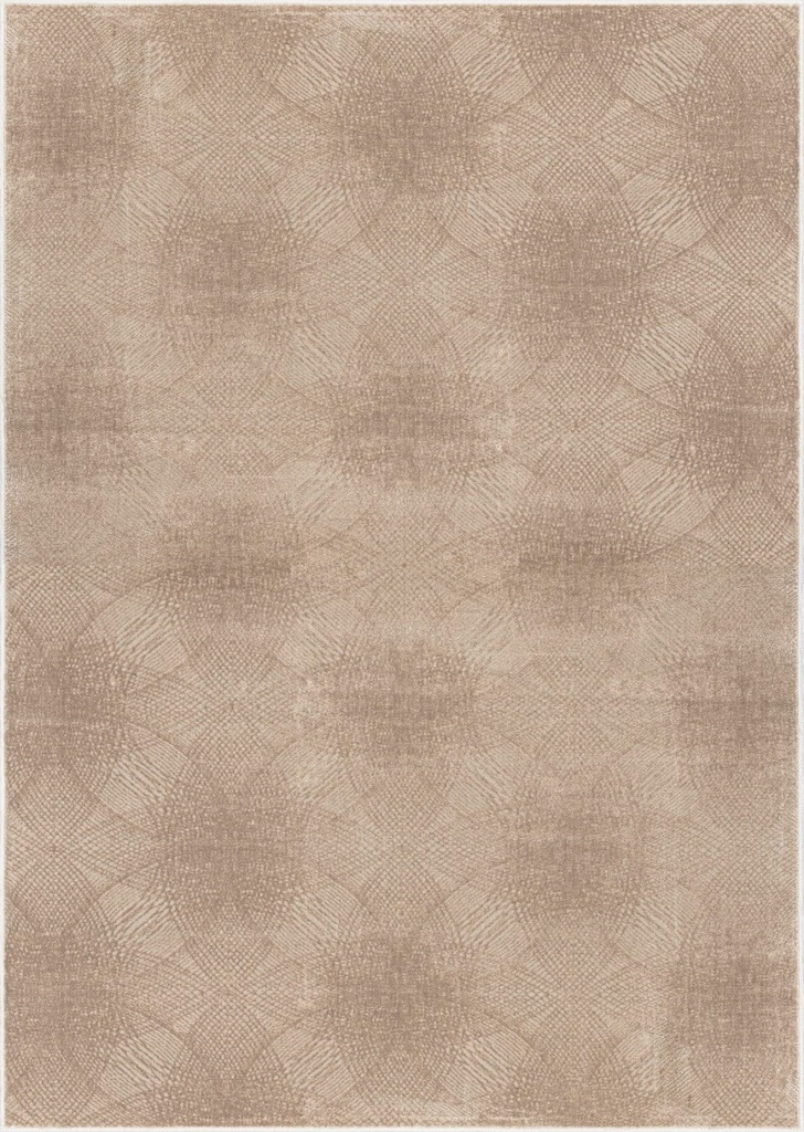 Tapis synthétique LIDA SHRINK Simo P beige - motif géométrique texturé