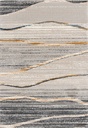 Tapis synthétique LUSH-B GETI gris - motif abstrait contemporain gris et ocre