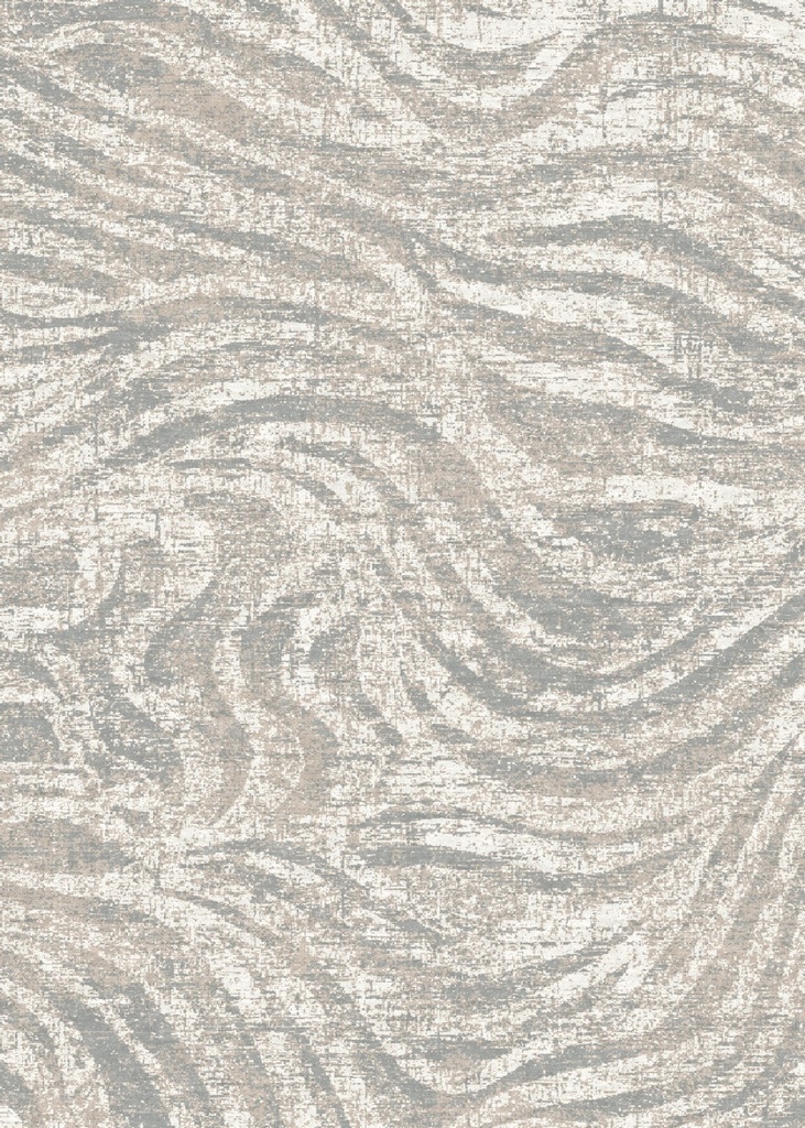 Tapis synthétique LUSH-B Marsel beige clair - motif abstrait ondulé