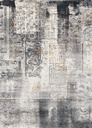 Tapis synthétique LUSH-B Sewing gris - motif patchwork vintage moderne
