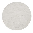 Tapis contemporain rond en laine texturée MORPHIC BOTANICA gris clair