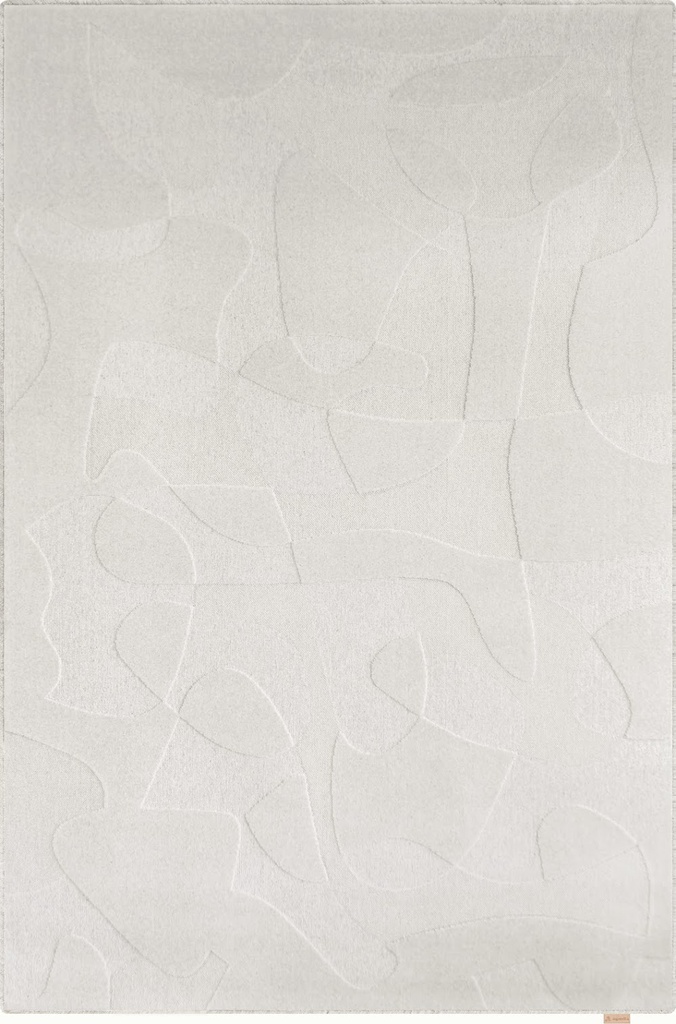 Tapis contemporain en laine texturée MORPHIC BOTANICA gris clair