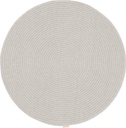 Tapis rond en laine NOBLE Ruti gris clair - motif concentrique minimaliste