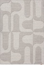 Tapis en laine NOBLE SALLY gris clair, tissage en relief à motifs géométriques arrondis