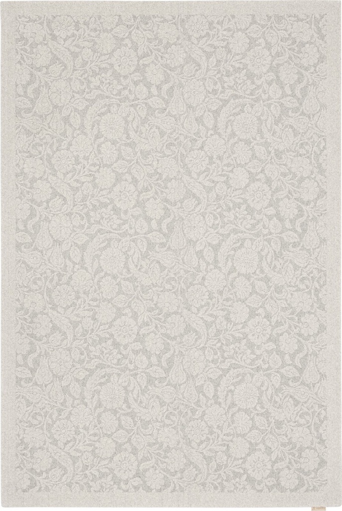 Tapis en laine NOBLE-B Alulala gris clair - motif floral en relief