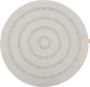 Tapis rond en laine NOBLE-B Oblos gris clair - cercles texturés