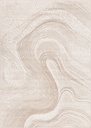 Tapis synthétique abstrait SENSI BRANCO couleur perle, motif abstrait type vague