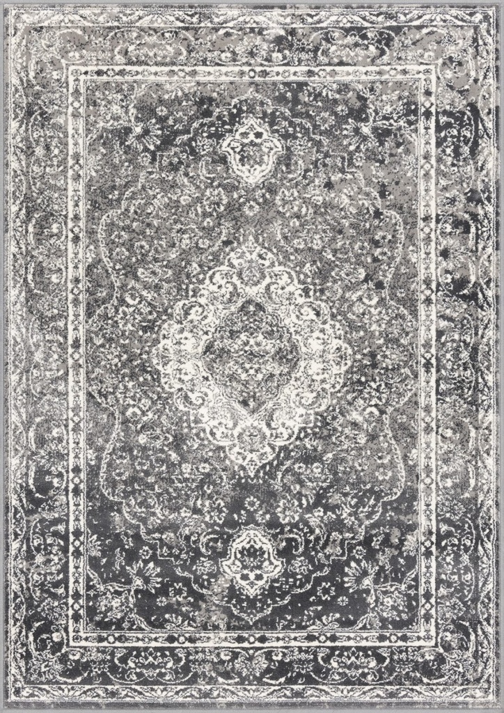 Tapis synthétique SENSI Diki gris - motif oriental vintage