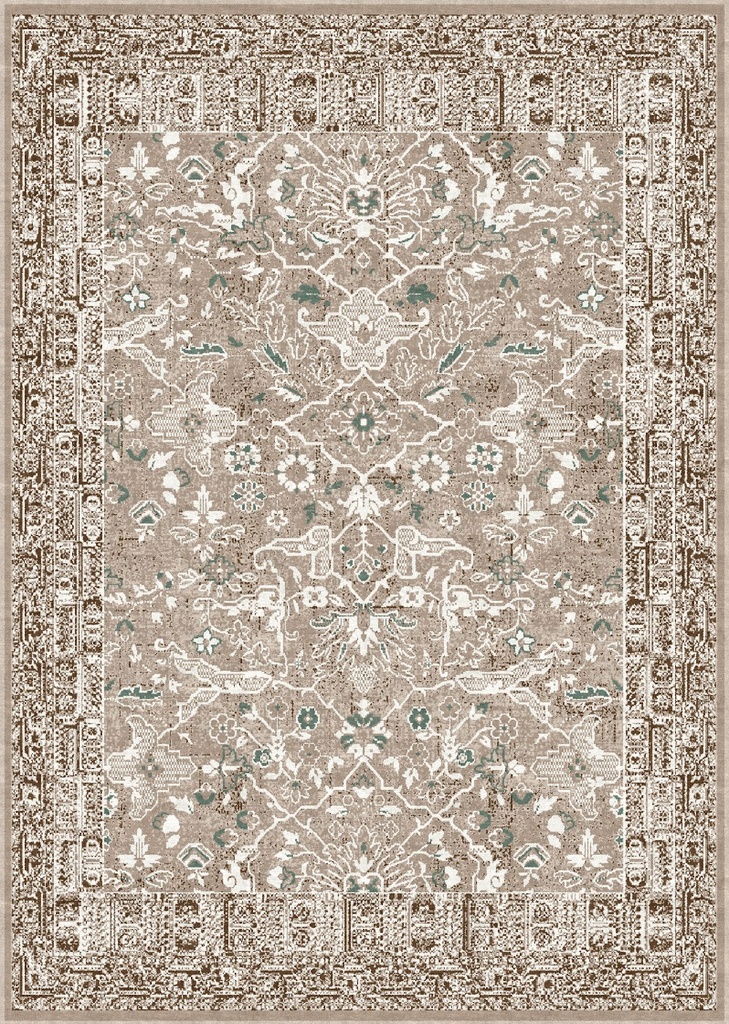 Tapis synthétique SENSI Jim beige clair - motif oriental vintage