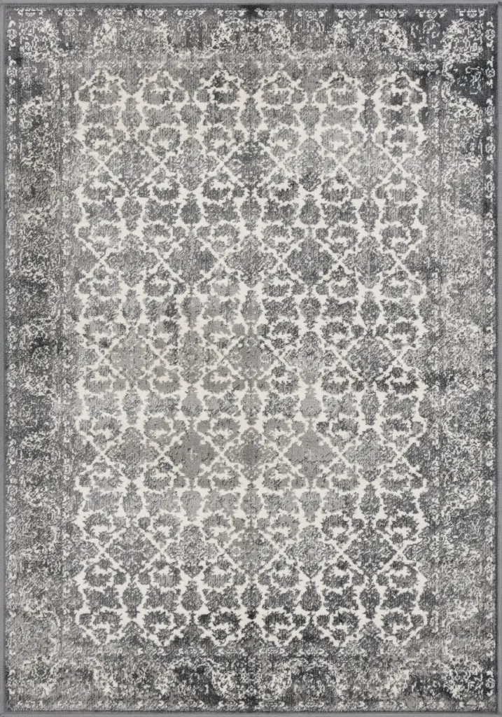 Tapis synthétique SENSI Laden gris - motif oriental patiné