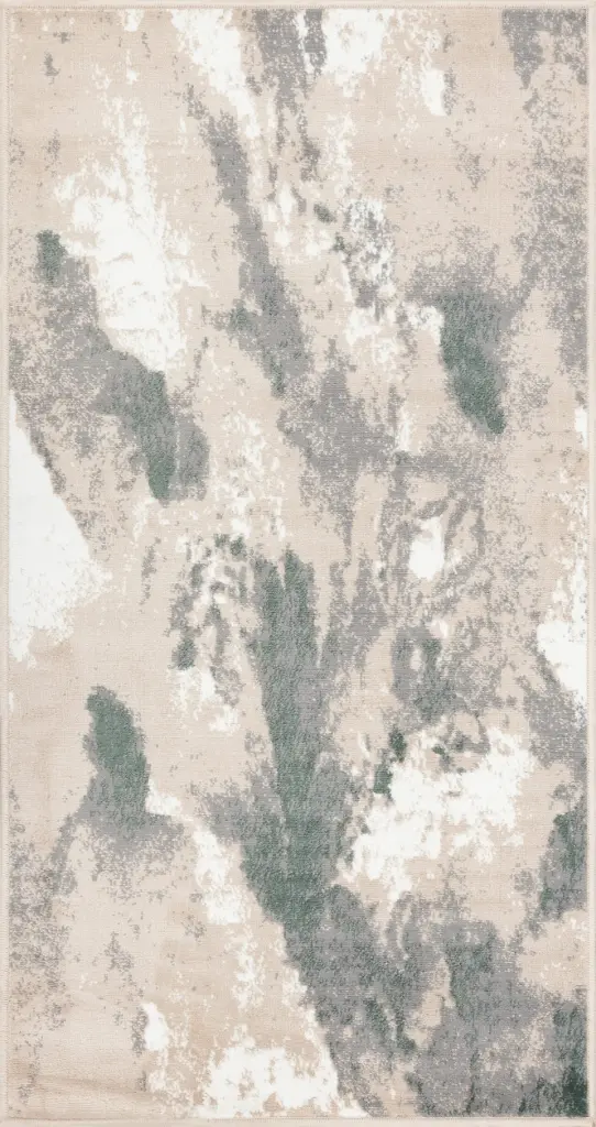 Tapis synthétique SENSI Mable beige clair - motif abstrait contemporain