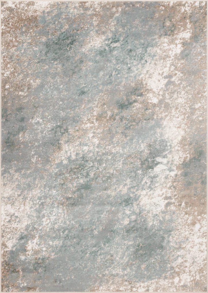 Tapis synthétique SENSI Soro menthe - motif abstrait patiné