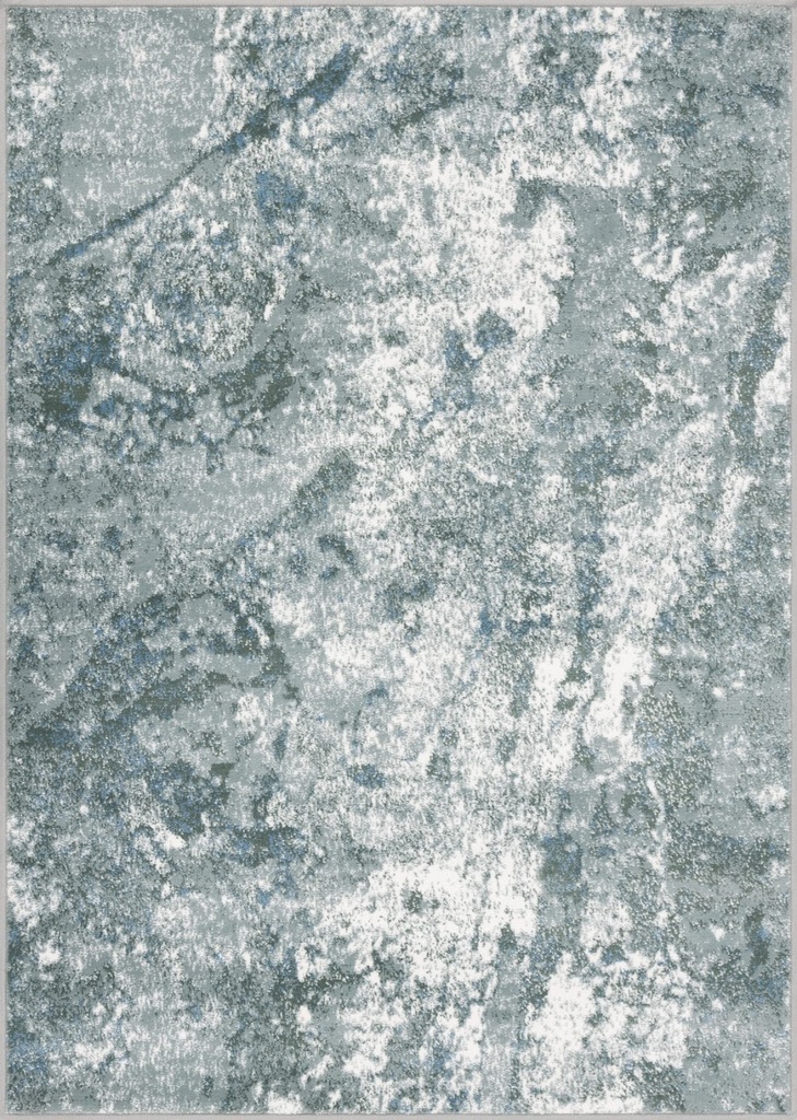 Tapis synthétique SENSI Surmer menthe - motif abstrait marbré