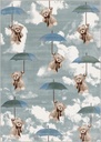 Tapis synthétique SENSI Teddies menthe - tapis pour enfants avec oursons