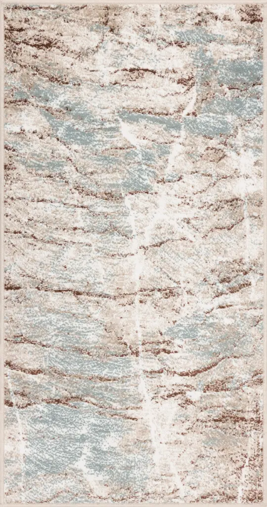 Tapis synthétique SENSI Tezzi beige clair - motif abstrait contemporain