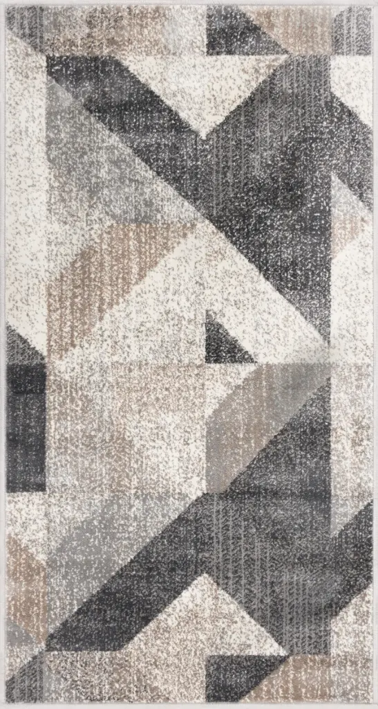 Tapis synthétique SOFT Halleby gris granite - motif géométrique moderne