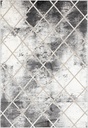 Tapis synthétique graphique SOFT SHRINK HERVIN P beige, motif géométrique à losanges