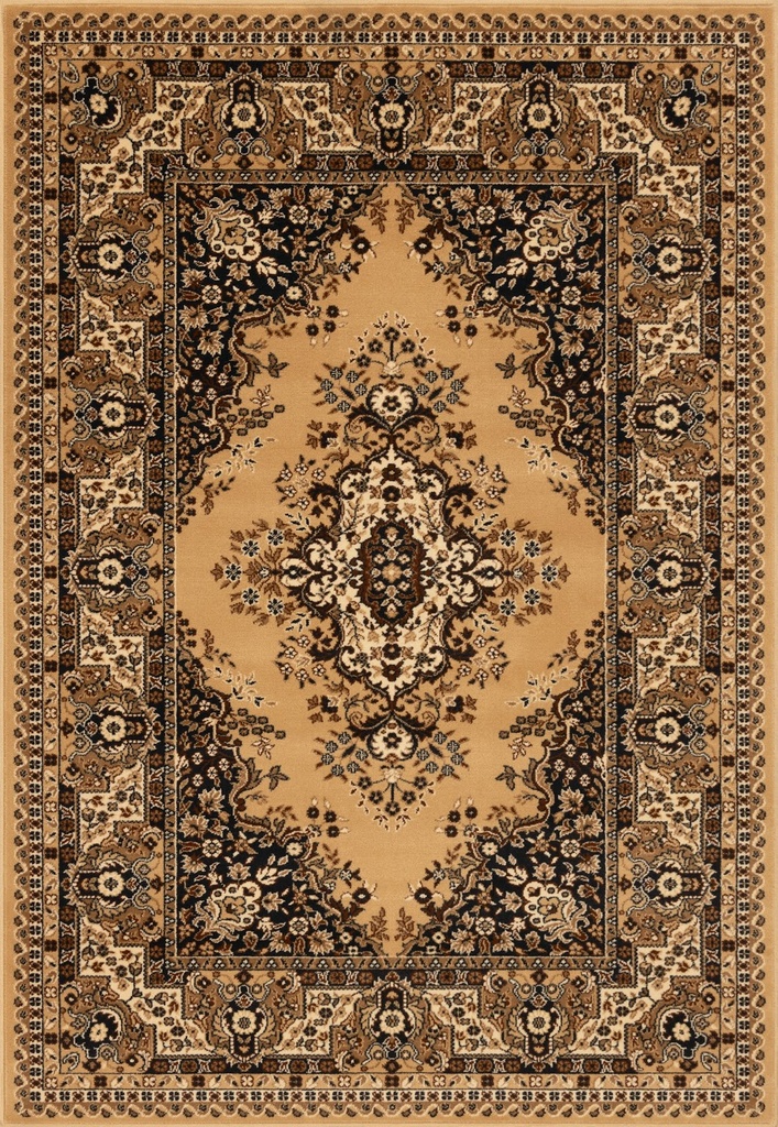Tapis synthétique STANDARD Fatima S beige - motif de style persan à médaillon