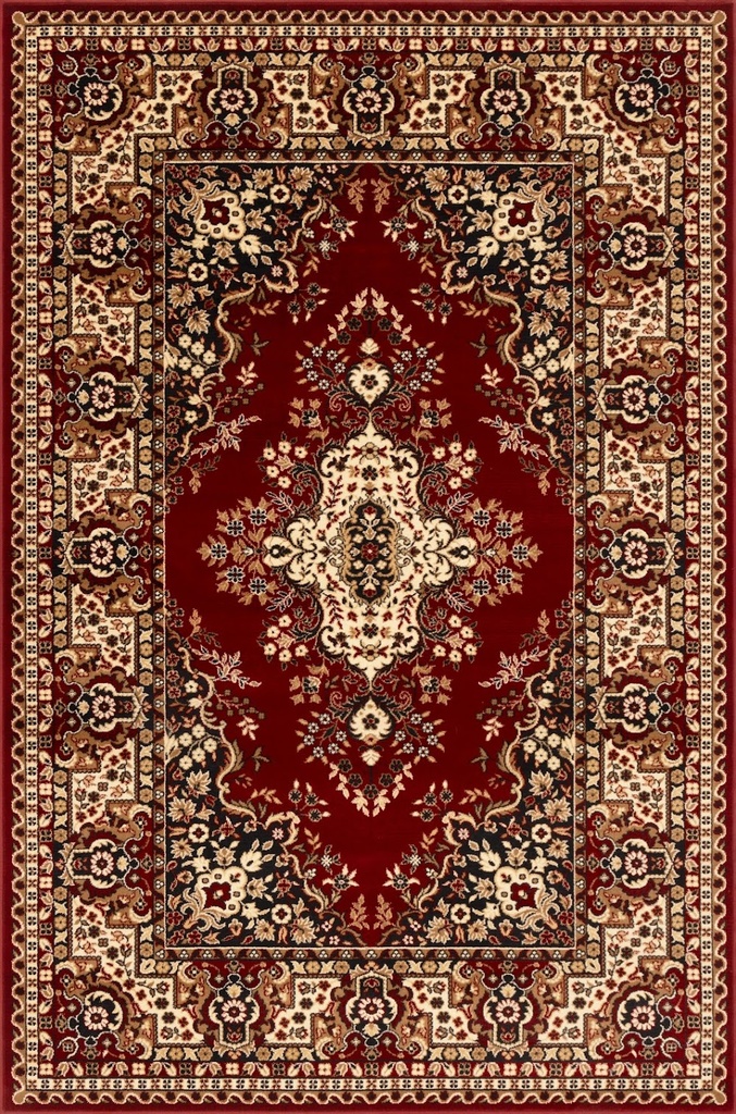 Tapis synthétique STANDARD Fatima S bordeaux - motif de style persan à médaillon
