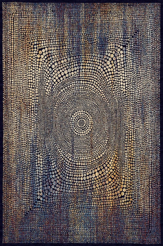 Tapis synthétique STANDARD Focus bleu marine - motif optique abstrait