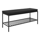 Banc Vita en metal noir avec coussin 