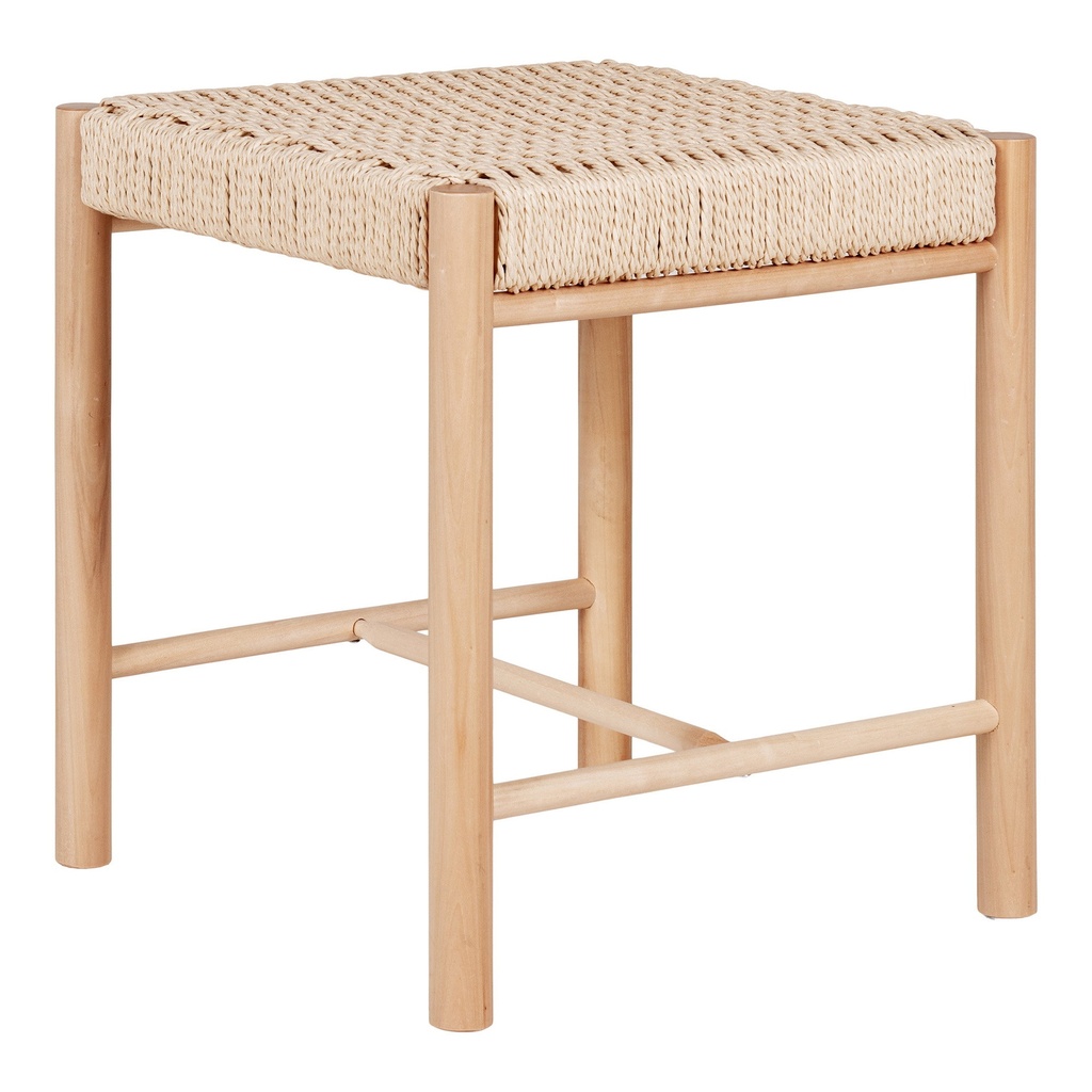 Tabouret Abano en bois avec siège en osier 